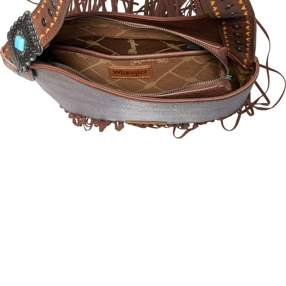 ***Wrangler Fringe Hobo Bag with Studded Strap*** - Picture 3 of 5